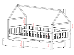 Vaikiška lova su stalčiais DOMI 90x190