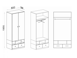 Vaikų kambario komplektas MO23