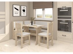 Valgomojo kampinis komplektas su kėdėmis B