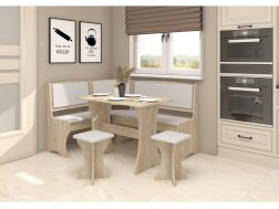 Valgomojo kampinis komplektas su taburetėmis