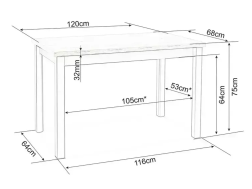 Valgomojo stalas ADAM 120x68