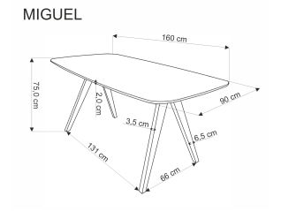 Valgomojo stalas MIGUEL
