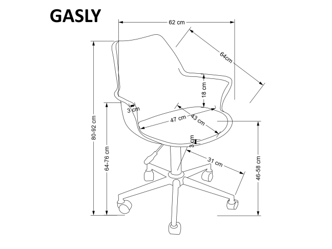Vaikiška kėdė GASLY 8 Vaikiška kėdė GASLY 8