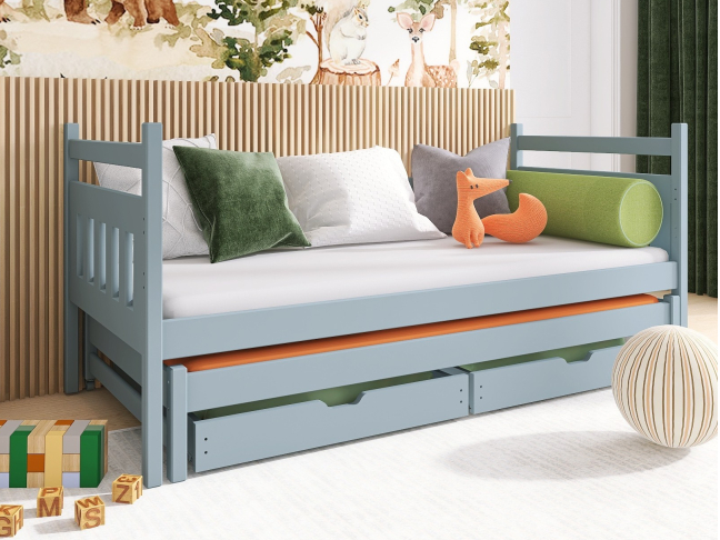 Dvigulė vaikiška lova su stalčiais DANIEL 90x190 Dvigulė vaikiška lova su stalčiais DANIEL 90x190