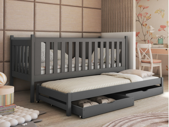 Dvigulė vaikiška lova su stalčiais KAJA 90x200 1