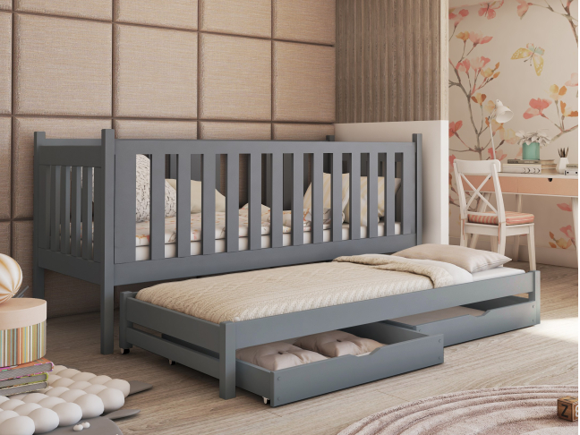 Dvigulė vaikiška lova su stalčiais KAJA 90x200 3