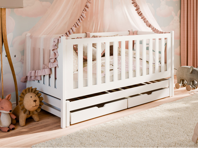 Dvigulė vaikiška lova su stalčiais KAJA 90x200 4