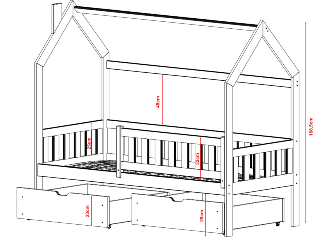 Vaikiška lova su stalčiais NATAN 90x200 3