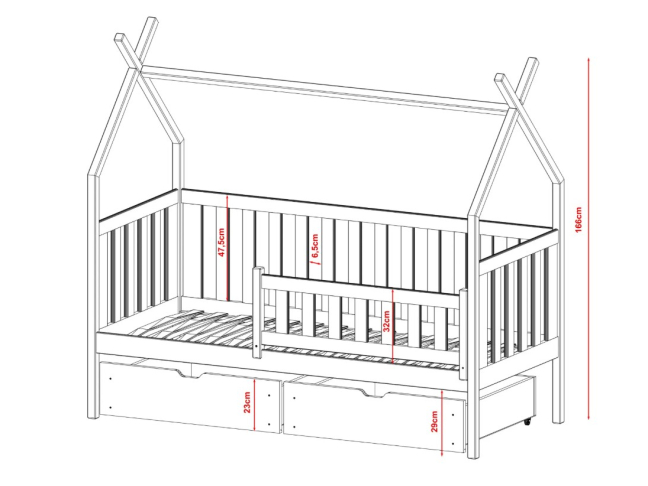Vaikiška lova su stalčiais SIMBA 80x200 4