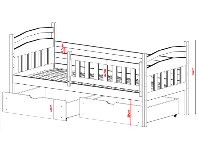 Vaikiška lova su stalčiais TERRY 90x200 4