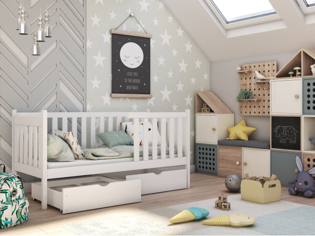 Vaikiška lova su stalčiais ALICJA 90x190 1 Vaikiška lova su stalčiais ALICJA 90x190 1