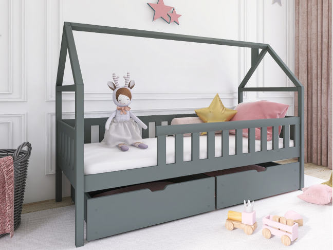 Vaikiška lova su stalčiais DOMI 80x160 1 Vaikiška lova su stalčiais DOMI 80x160 1