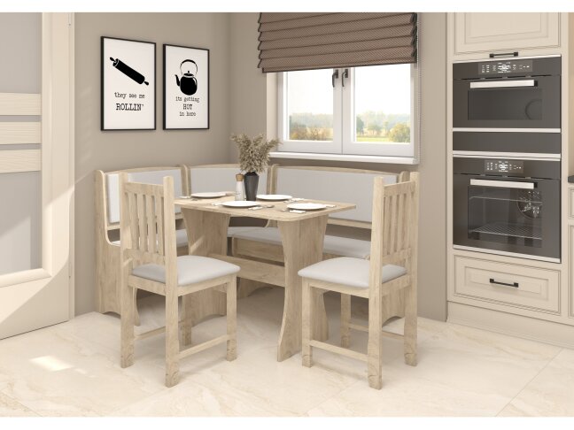 Valgomojo kampinis komplektas su kėdėmis B 1 Valgomojo kampinis komplektas su kėdėmis B 1