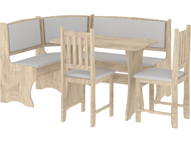 Valgomojo kampinis komplektas su kėdėmis B