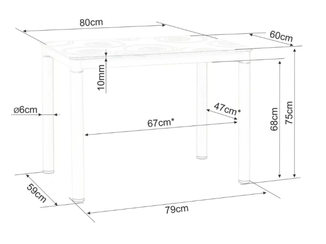 Valgomojo stalas DAMAR 80 5