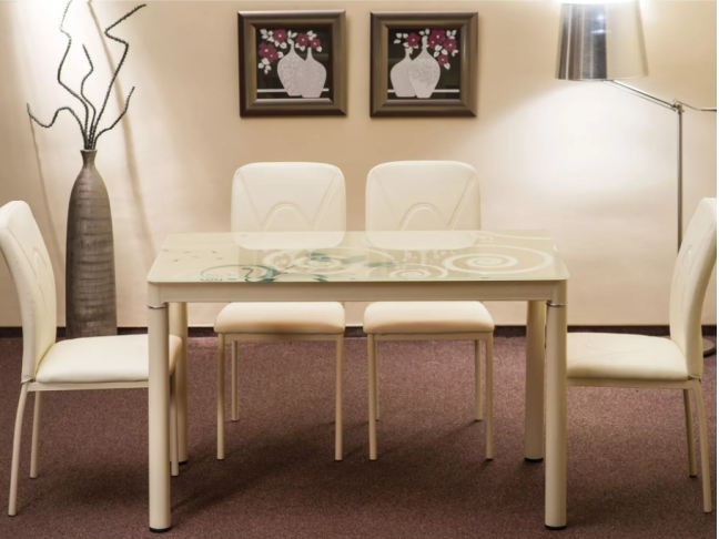 Stiklinis valgomojo stalas DAMAR 80x60 Stiklinis valgomojo stalas DAMAR 80x60