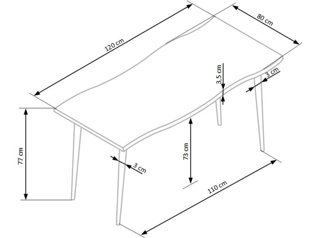Valgomojo stalas LARSON 10