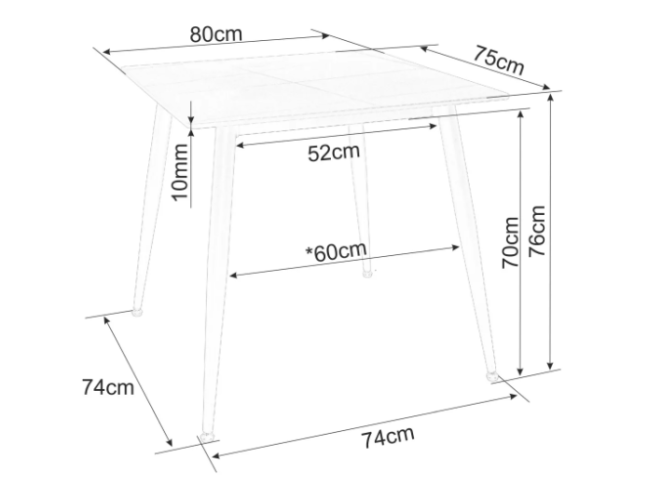 Valgomojo stalas RION 80x80 5 Valgomojo stalas RION 80x80 5