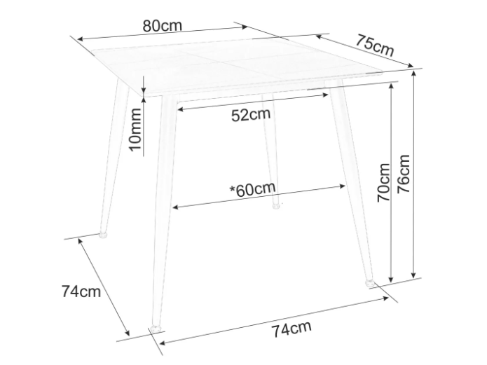 Valgomojo stalas RION 80x80 5 Valgomojo stalas RION 80x80 5