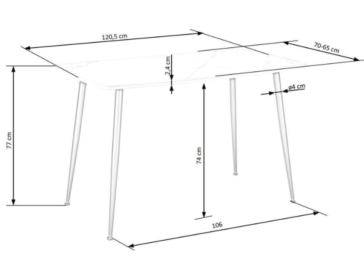 Stiklinis valgomojo stalas MARCO 12 Stiklinis valgomojo stalas MARCO 12