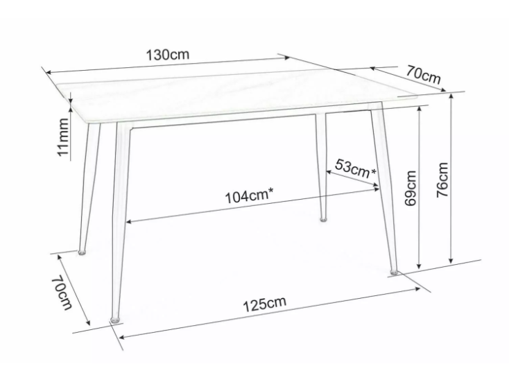 Valgomojo stalas RION 130x70 6 Valgomojo stalas RION 130x70 6