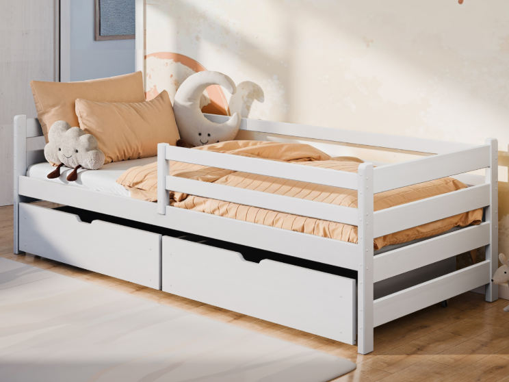 Vaikiška lova su stalčiais LEON 90x200 Vaikiška lova su stalčiais LEON 90x200