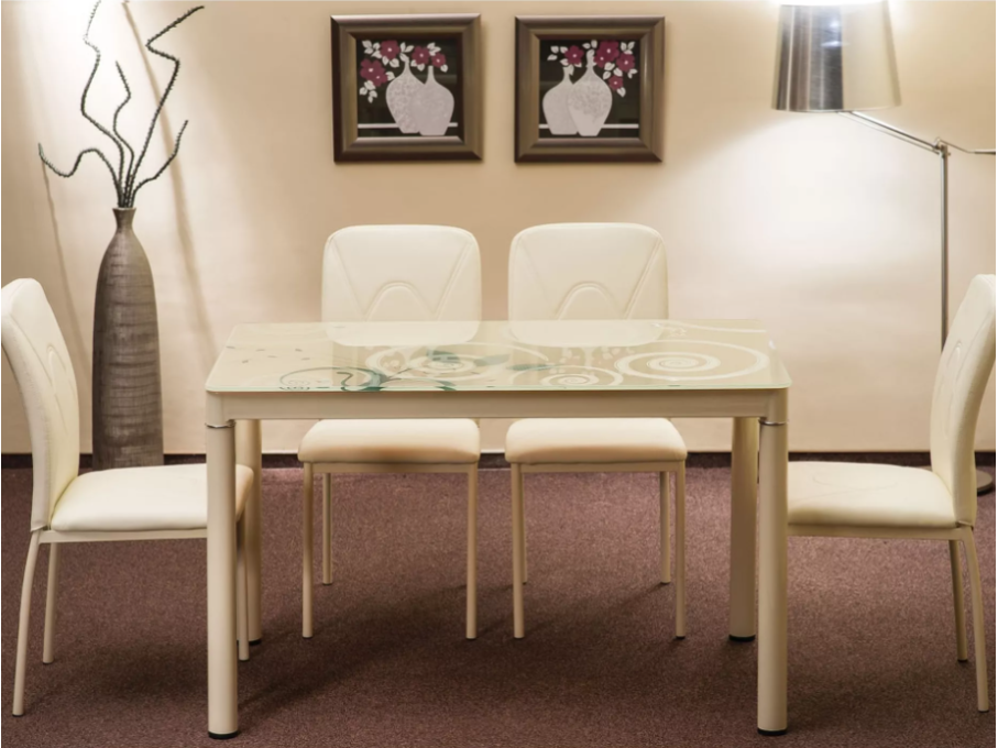Stiklinis valgomojo stalas DAMAR 80x60 Stiklinis valgomojo stalas DAMAR 80x60
