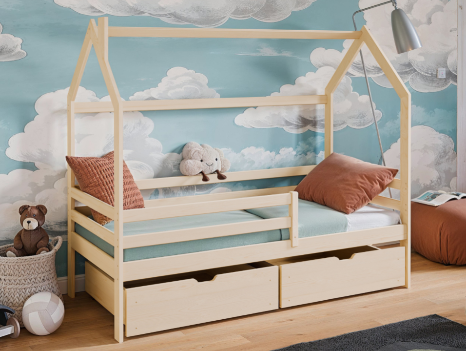 Vaikiška lova su stalčiais LILA 90x190 Vaikiška lova su stalčiais LILA 90x190