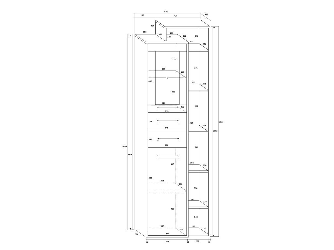 Vitrina su lentynomis RIO-29 5 Vitrina su lentynomis RIO-29 5