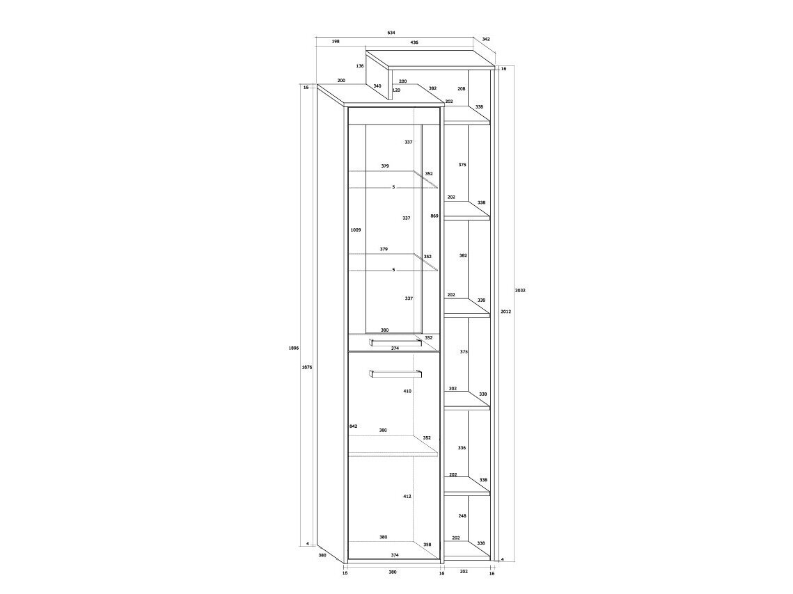 Vitrina su lentynomis RIO-28 5