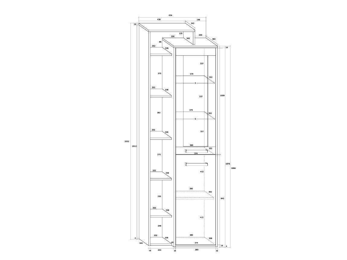 Vitrina su lentynomis RIO-26 5 Vitrina su lentynomis RIO-26 5