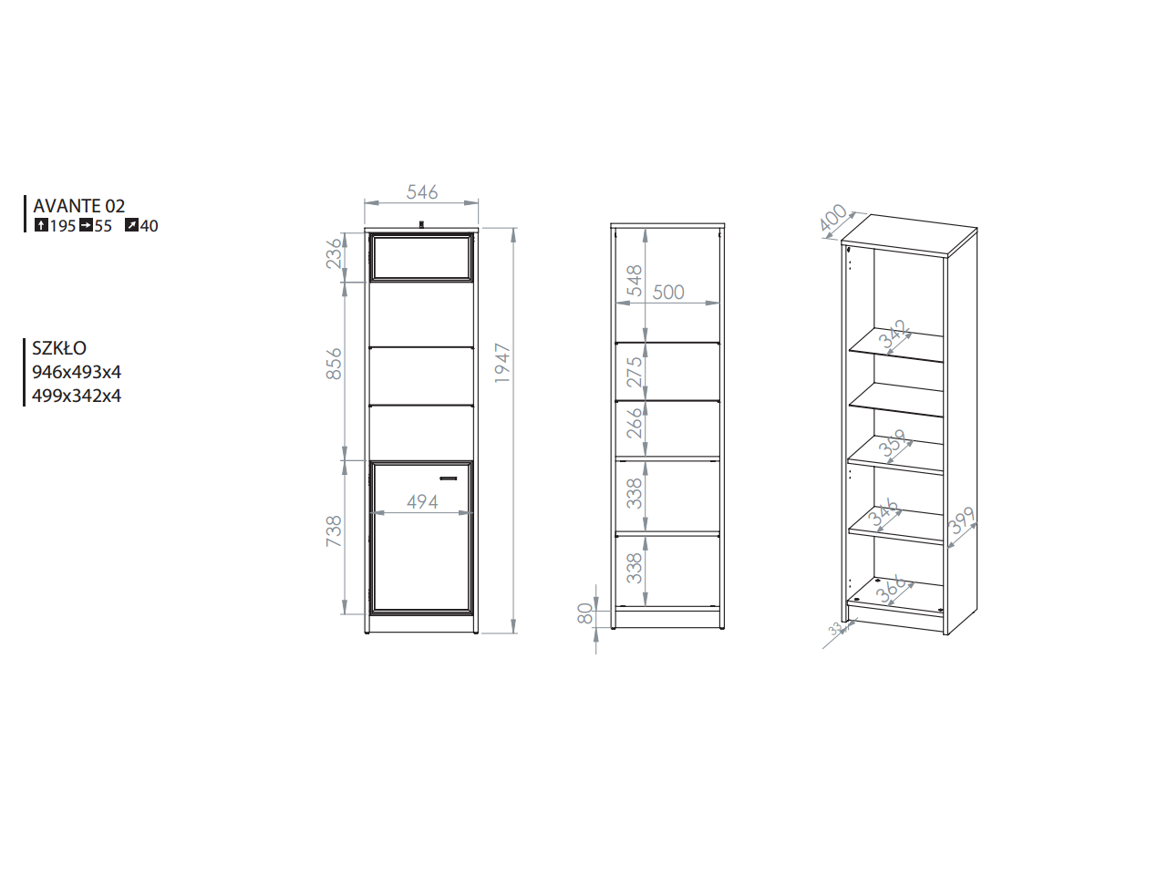 Vitrina AVANTE 02 4 Vitrina AVANTE 02 4