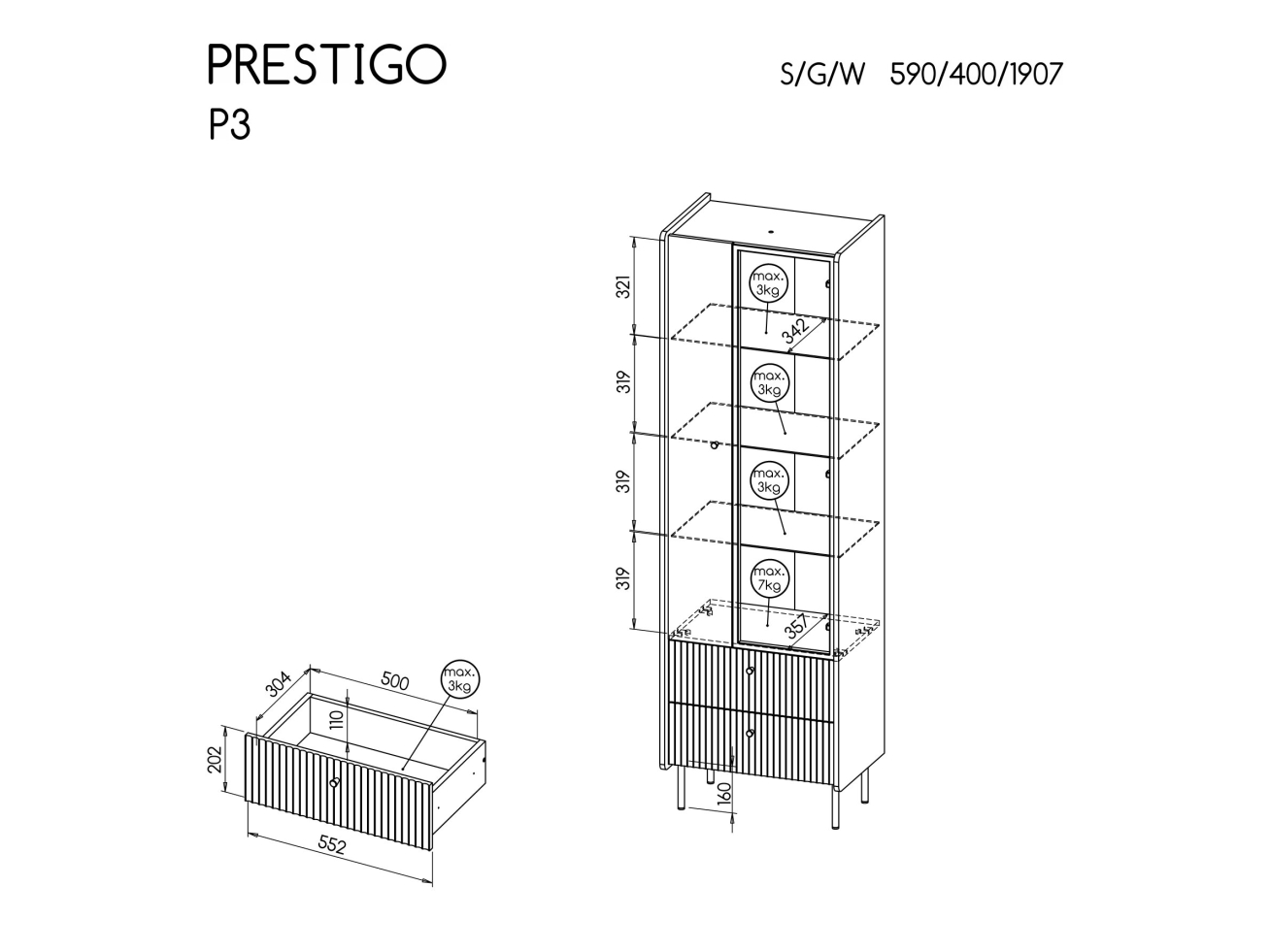 Vitrina PRESTIGO P3 2