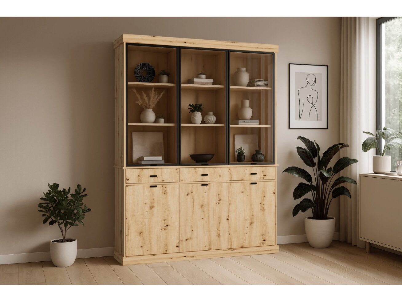 Vitrina L su komoda NISA 1