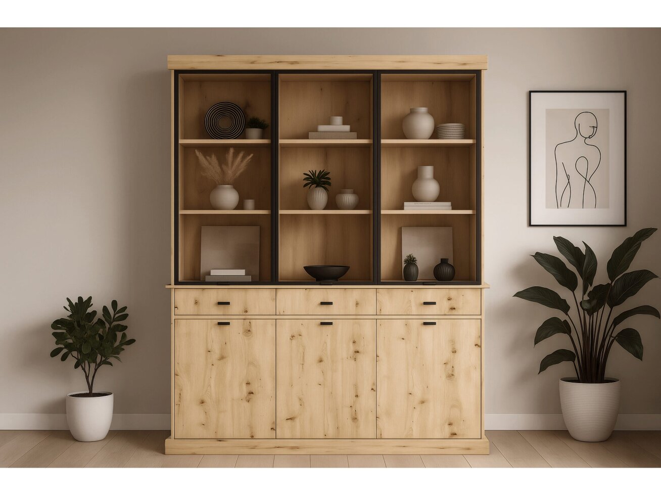 Vitrina L su komoda NISA