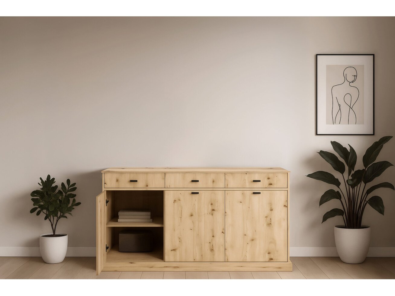 Vitrina L su komoda NISA 6 Vitrina L su komoda NISA 6