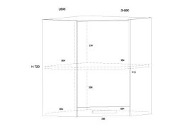 Viršutinė kampinė spintelė KOR-15 W60-N