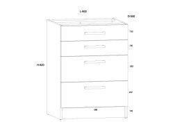 Apatinė spintelė KOR-06 S60-4SZ