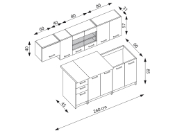 Virtuvės komplektas PERLA 260