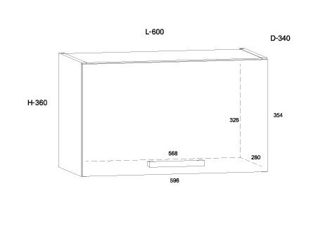 Viršutinė spintelė KOR-16 W60-OK 4 Viršutinė spintelė KOR-16 W60-OK 4