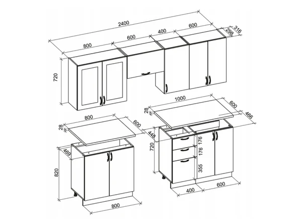 Virtuvės komplektas VIKTORIA 240 1