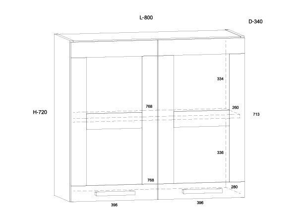Viršutinė spintelė KOR-19 W80-PN 4