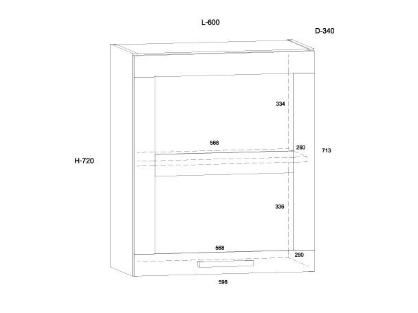 Viršutinė spintelė KOR-17 W60-PN 4
