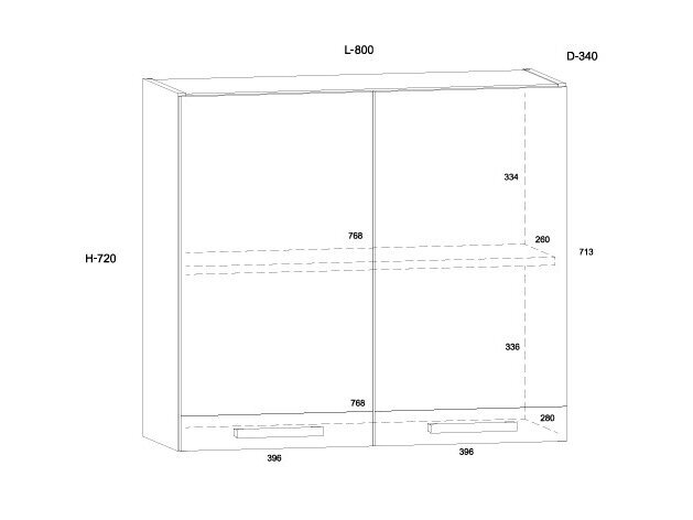 Viršutinė spintelė KOR-18 W80 4