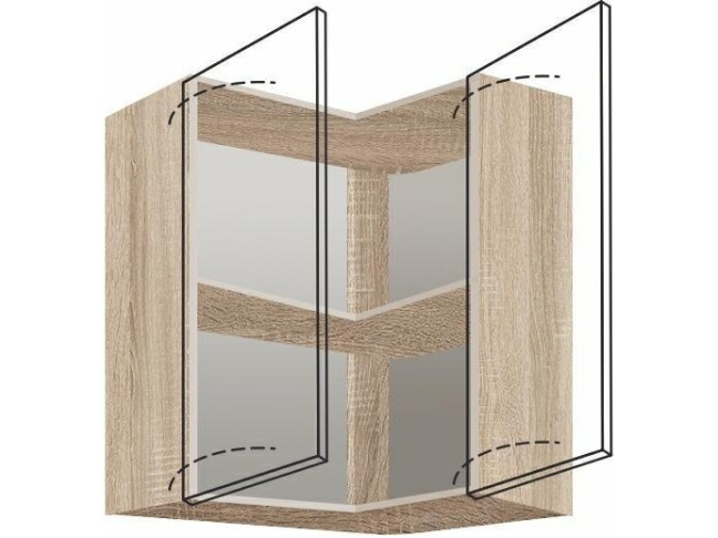 Viršutinė kampinė spintelė (60cm) ECO-54G 1 Viršutinė kampinė spintelė (60cm) ECO-54G 1