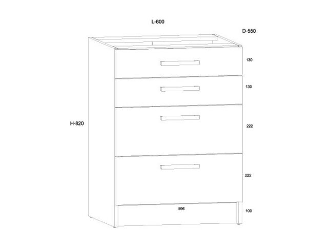 Apatinė spintelė KOR-06 S60-4SZ 4