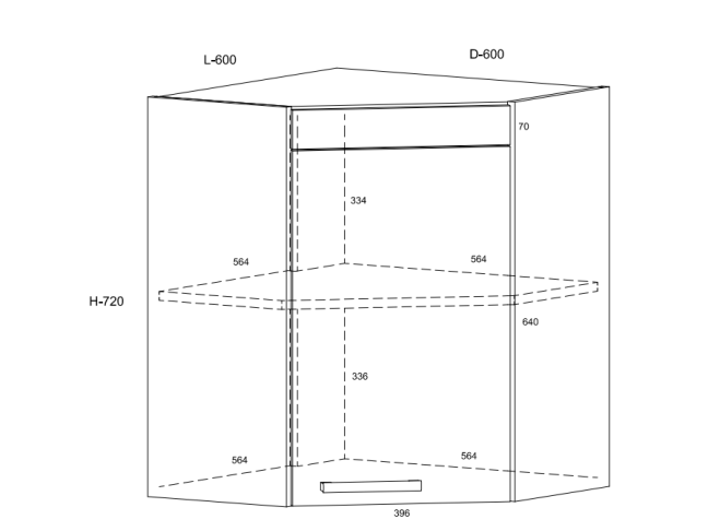 Viršutinė spintelė ROD-15 W60-N 1 Viršutinė spintelė ROD-15 W60-N 1