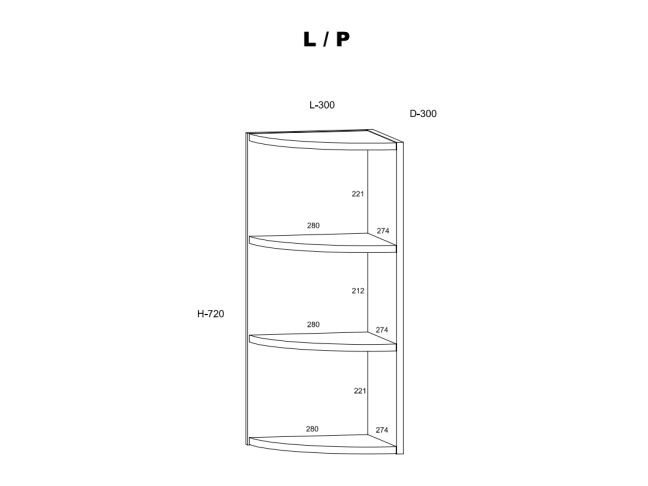 Viršutinė virtuvinė lentyna ROD-12 W-30OZ 1 Viršutinė virtuvinė lentyna ROD-12 W-30OZ 1