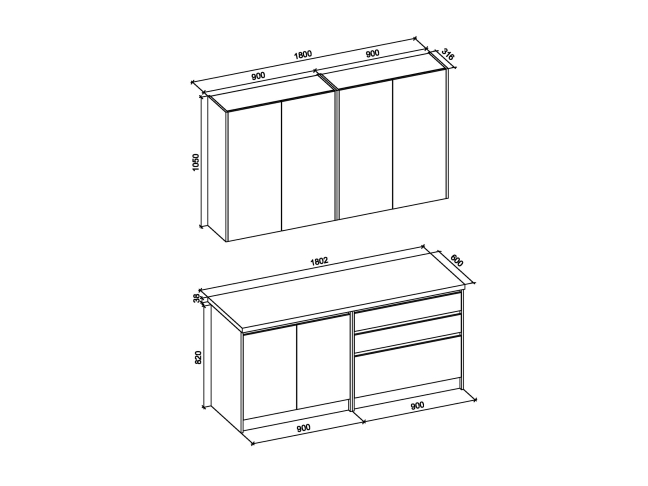 Virtuvės komplektas IDEA 180 1