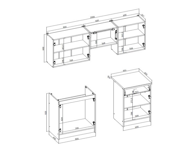Virtuvės komplektas MARIJA 200 2 Virtuvės komplektas MARIJA 200 2